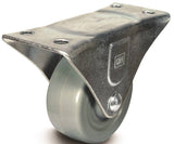 DH CASTERS C-GD20MRR Rigid Caster, 2 in Dia Wheel, 15/16 in W Wheel, Rubber Wheel, Gray, 125 lb