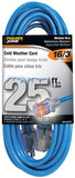 PowerZone Extension Cord, 16 AWG Cable, 5-15P Grounded Plug, 5-15R Grounded Receptacle, 25 ft L, 13 A, 125 V