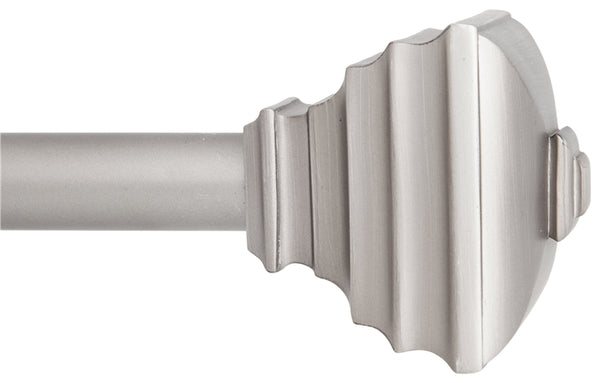 Kenney KN80208 Curtain Rod, 3/4 in Dia, 66 to 120 in L, Pewter