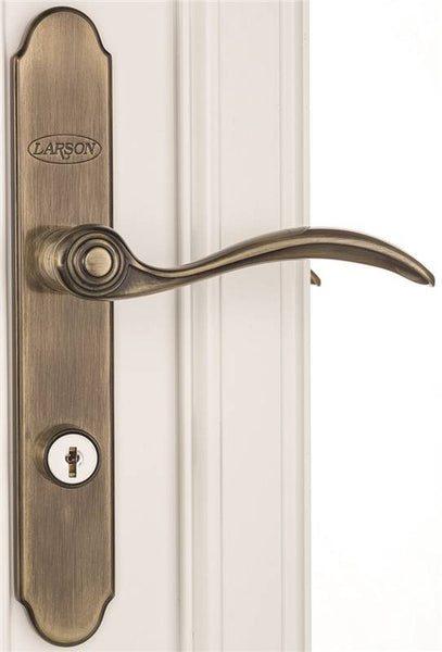Larson QuickFit Series 20297820 Door Handleset, Metal, Antique Brass