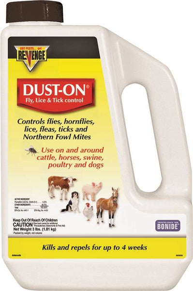 Bonide DUST-ON 46401 Fly and Lice Control, Solid, Mild, 4 lb Jug
