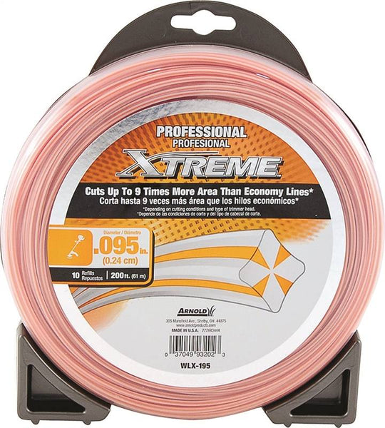 Arnold Xtreme Professional WLX-195 Trimmer Line, 0.095 in Dia, 200 ft L, Monofilament