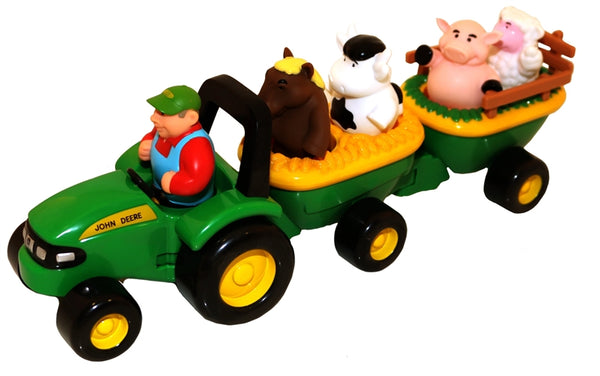 John Deere Toys 34908 Animal Sounds Hay Ride, 18 months and Up, Plastic, Internal Light/Music: Yes