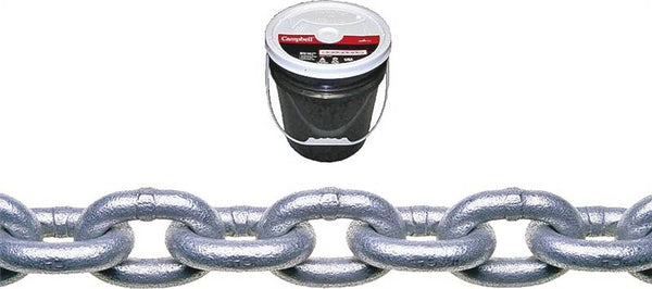 Campbell 014-0433 Proof Coil Chain, 1/4 in, 141 ft L, 30 Grade, Steel, Galvanized