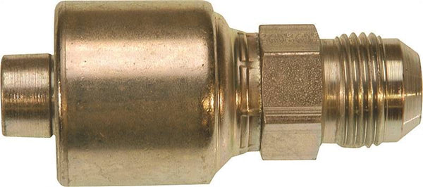 GATES MegaCrimp G25165-0808 Hose Coupling, 3/4-16, Crimp x JIC, Straight Angle, Steel, Zinc