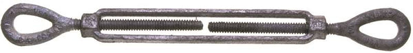 BARON 15-1/2X12 Turnbuckle, 2200 lb Working Load, 1/2 in Thread, Eye, Eye, 12 in L Take-Up, Galvanized Steel