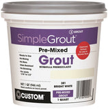 CUSTOM PMG381QT Tile Grout, Paste, Characteristic, Bright White, 1 qt Pail