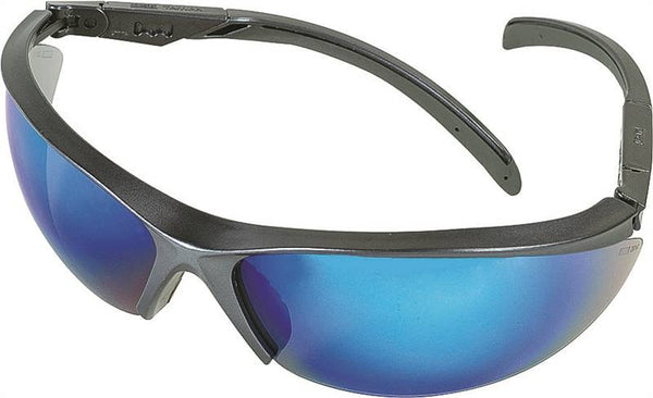 MSA 10083086 Essential Adjust Safety Glasses, Anti-Fog Lens, Metal Frame, Blue Gray Frame