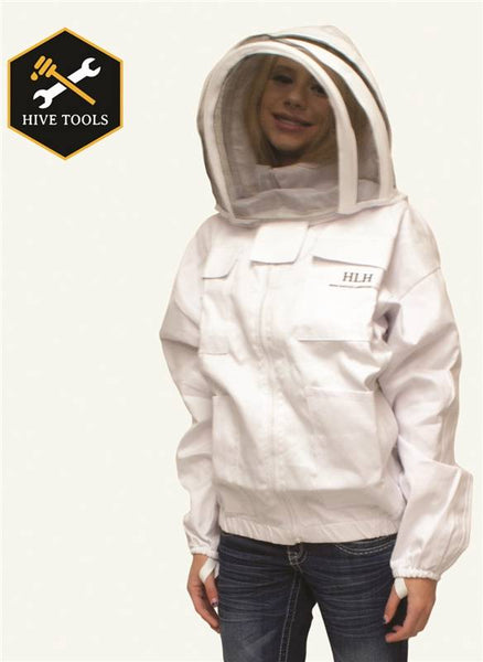 HARVEST LANE HONEY CLOTHSJM-102 Beekeeper Jacket with Hood, M, Zipper Closure, Polycotton, White