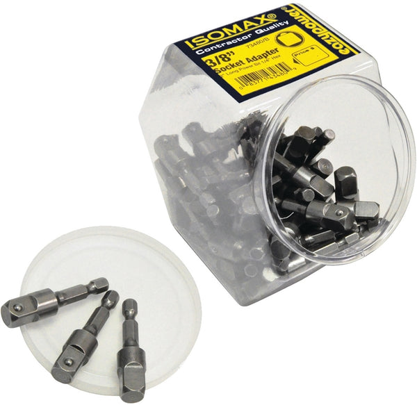 EAZYPOWER 00480 Socket Adapter, 3/8 in Drive, Square Drive, 2 in L, Steel