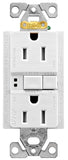 Eaton Wiring Devices TRAFGF15W-K-L Duplex Receptacle Wallplate, 2 -Pole, 15 A, 125 V, Back, Side Wiring, White