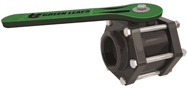 GREEN LEAF V200FP Ball Valve, 2 in Connection, Female NPT, 100 psi Pressure, Manual Actuator, Polypropylene Body