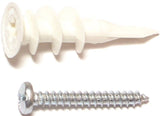 MIDWEST FASTENER 10421 Wall Anchor with Screw, #8 Thread, 1-1/4 in L, Plastic