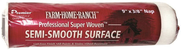 Premier FHR00156 Paint Roller Cover, 3/8 in Thick Nap, 9 in L, Fabric Cover