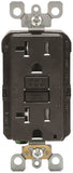 Leviton R95-GFTR2-0KE GFCI Duplex Receptacle, 2 -Pole, 20 A, 125 V, Back, Side Wiring, NEMA: 5-20R, Black