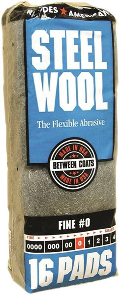 Homax 106603-06 Steel Wool, #0 Grit, Fine, Gray