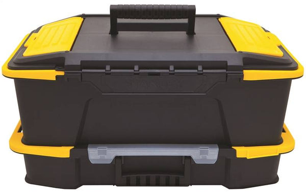 STANLEY Click 'n' Connect Series STST19900 Tool Box, 30 lb, Plastic, Black/Yellow, 2-Drawer