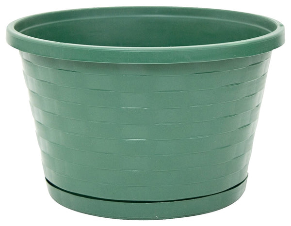 Southern Patio HH1224OG Weave Hanging Basket, Poly Resin, Olive Green