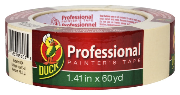 Duck Professional 1362489 Painter's Tape, 60 yd L, 1.41 in W, Beige