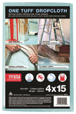 Trimaco ONE TUFF 90099 Drop Cloth, 15 ft L, 4 ft W, Sontara Fabric, Blue