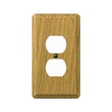 AmerTac Contemporary 901DL Outlet Wallplate, 5-1/4 in L, 3 in W, 1 -Gang, Wood, Light Oak, Screw Mounting