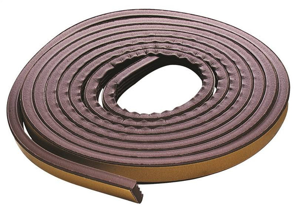 M-D 02550 Weatherstrip Tape, 3/8 in W, 17 ft L, EPDM Rubber, Brown