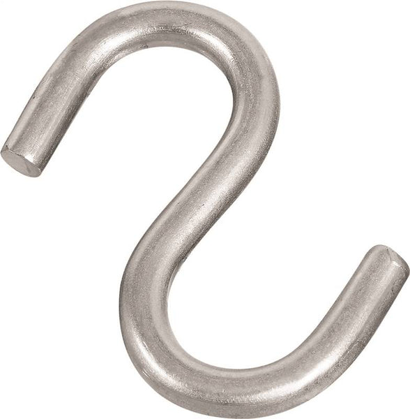 National Hardware N233-544 S-Hook, 135 lb Working Load, 0.26 in Dia Wire, Stainless Steel, Stainless Steel