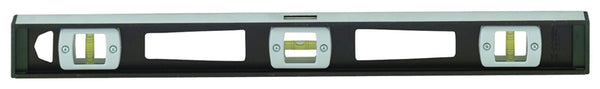 Johnson 3848 I-Beam Level, 48 in L, 3-Vial, Magnetic, Aluminum, Black