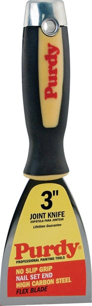 Purdy 144900030 Premium Joint Knife with Hammerhead, 3 in L Blade, HCS Blade, Angled, Flexible Blade, Rubber Handle