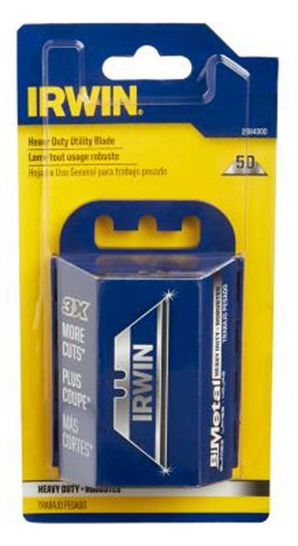 IRWIN 2084300 Utility Blade with Dispenser, 2-3/8 in L, Bi-Metal, 2-Point
