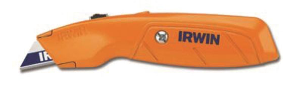 IRWIN 2082300 Utility Knife, 1-1/2 in W Blade, Bi-Metal Blade, Ergonomic Handle, Orange Handle