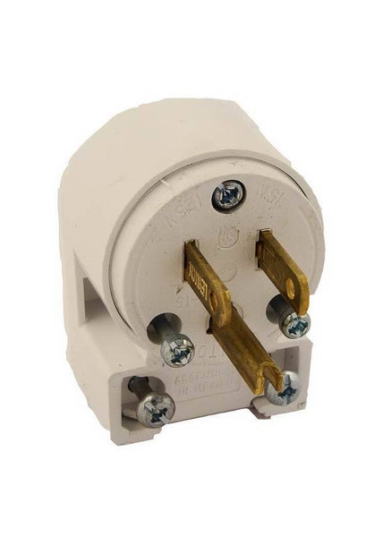 Leviton 020-515AN-000 Electrical Plug, 2 -Pole, 15 A, 125 V, NEMA: NEMA 5-15P, White