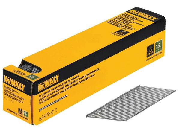 DeWALT DCA15250-2 Finish Nail, 2-1/2 in L, 15 Gauge, Steel, Round Head, Smooth Shank