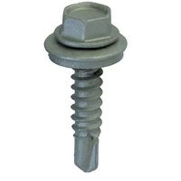 Teks 21416 Roofing Screw, #12 Thread, Coarse Thread, Hex Drive, Self-Drilling Point, Steel, Zinc, 50 PK