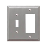 AmerTac Century 163TRBN Wallplate, 4-15/16 in L, 4-9/16 in W, 2 -Gang, Steel, Brushed Nickel