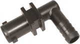 GREEN LEAF Y8231005 Dry Boom Nozzle Body Elbow, 3/4 in, Quick x Hose Barb, 7 psi Pressure, EPDM Rubber