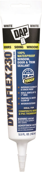 DAP 18860 Premium Sealant, Clear, 1 day Curing, 40 to 100 deg F, 5.5 oz Squeeze Tube