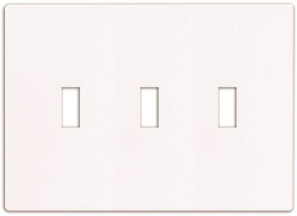 Eaton Wiring Devices PJS3W Wallplate, 4-7/8 in L, 6-3/4 in W, 3 -Gang, Polycarbonate, White, High-Gloss