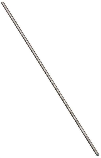 Stanley Hardware N179-309 Threaded Rod, #10-24 Thread, 12 in L, A Grade, Steel, Zinc, UNC Thread