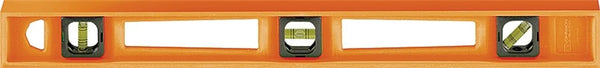 Johnson 7724-O I-Beam Level, 24 in L, 3-Vial, Non-Magnetic, Polystyrene, Orange