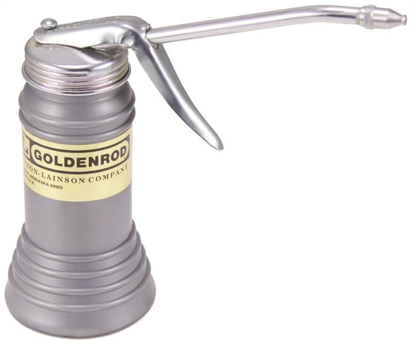DL Goldenrod 600S Pistol Pump Oiler, 6 oz Capacity, Straight Spout, Plastic, Gray