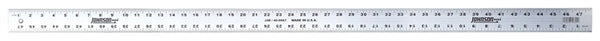 Johnson COLORmaxx Series J48 Straight Edge Ruler, 1/8, 1/16 in Graduation, Aluminum, Clear, 2 in W