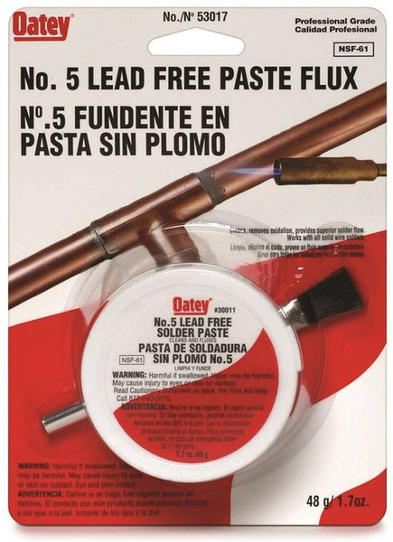 Oatey 53017 Soldering Flux, 1.7 oz Carton, Paste, Amber