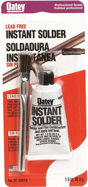 Oatey 53019 Instant Solder, 1-1/2 oz, Paste, Gray, 420 to 455 deg F Melting Point