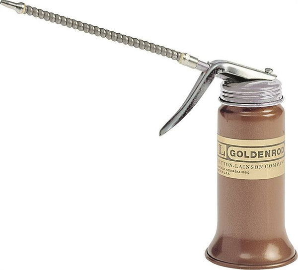 DL Goldenrod 606 Pistol Pump Oiler, 6 oz Capacity, Flexible Spout, Steel, Powder-Coated Copper Bronze