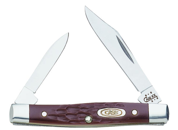 CASE 00083 Folding Pocket Knife, Stainless Steel Blade, 2-Blade, Brown Handle