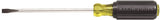 KLEIN TOOLS 605-4 Screwdriver, 1/4 in Drive, Cabinet Drive, 8-11/32 in OAL, 4 in L Shank, Rubber Handle