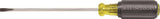 KLEIN TOOLS 601-4 Screwdriver, 3/16 in Drive, Cabinet Drive, 7-3/4 in OAL, 4 in L Shank, Rubber Handle