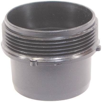 US Hardware RV-331B Hose Adapter, 3 in ID, Male Thread x Hose, ABS, Black