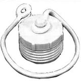 AMERICAN HARDWARE RV-460C Hose Plug with Lanyard, Male, Plastic, White